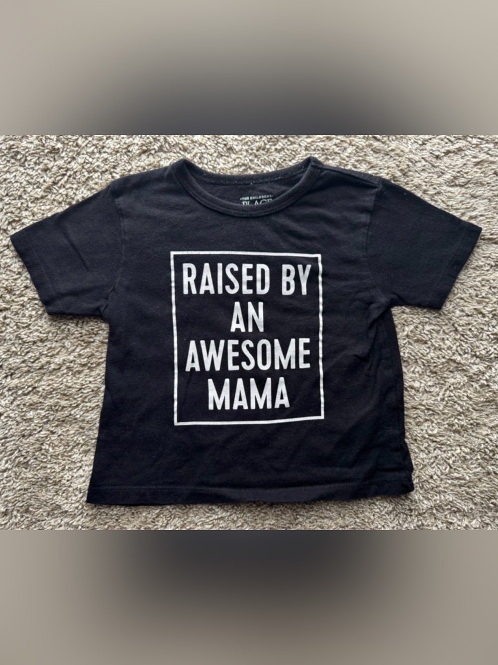 The Children’s Place Raised By An Awesome Mama Graphic Tee 12-18M Black